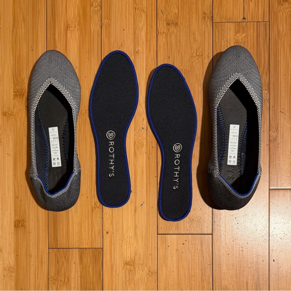 Rothy’s RETIRED The Flat in Cloud Grey Birdseye Size 10 - Picture 7 of 13
